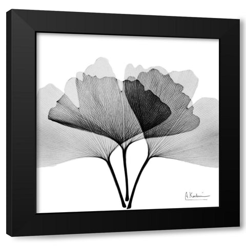 Inverted Ginko 5 Black Modern Wood Framed Art Print by Koetsier, Albert