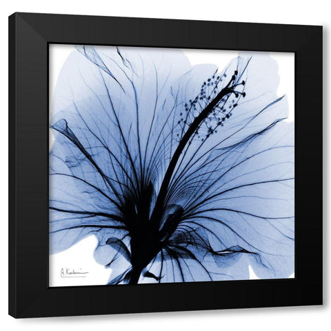 Indigo Hibiscus Turn Black Modern Wood Framed Art Print with Double Matting by Koetsier, Albert