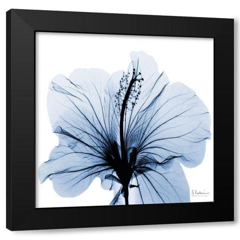 Indigo Hibiscus Black Modern Wood Framed Art Print by Koetsier, Albert