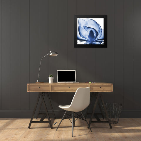 Indigo Magnolia Black Modern Wood Framed Art Print by Koetsier, Albert