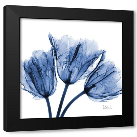 Indigo Stunning Tulips Black Modern Wood Framed Art Print by Koetsier, Albert