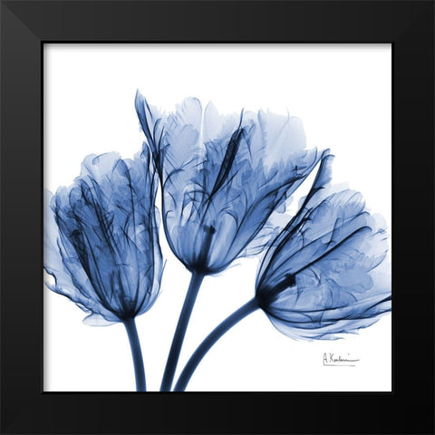 Indigo Stunning Tulips Black Modern Wood Framed Art Print by Koetsier, Albert