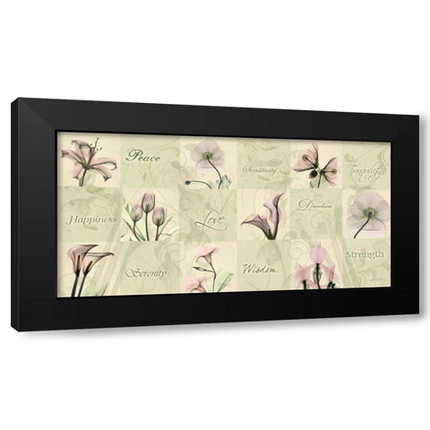 Blushing Buds Black Modern Wood Framed Art Print by Koetsier, Albert