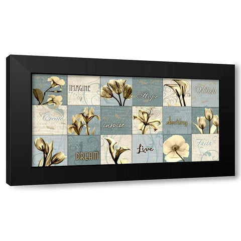 Flower Patch Black Modern Wood Framed Art Print by Koetsier, Albert