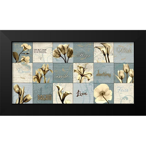 Flower Patch Black Modern Wood Framed Art Print by Koetsier, Albert