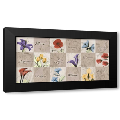 Autumn Blooms Black Modern Wood Framed Art Print by Koetsier, Albert