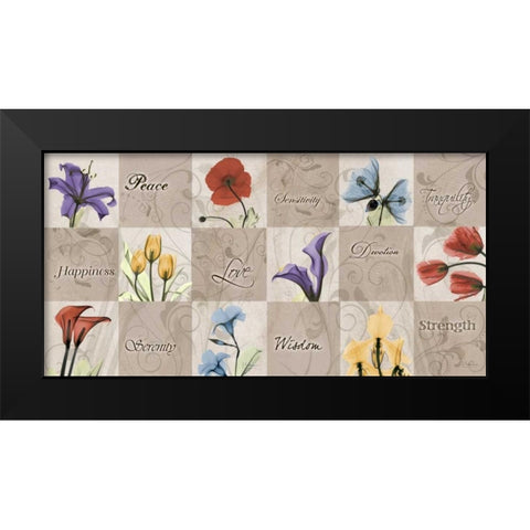 Autumn Blooms Black Modern Wood Framed Art Print by Koetsier, Albert