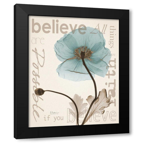 Believe Poppy Black Modern Wood Framed Art Print with Double Matting by Koetsier, Albert