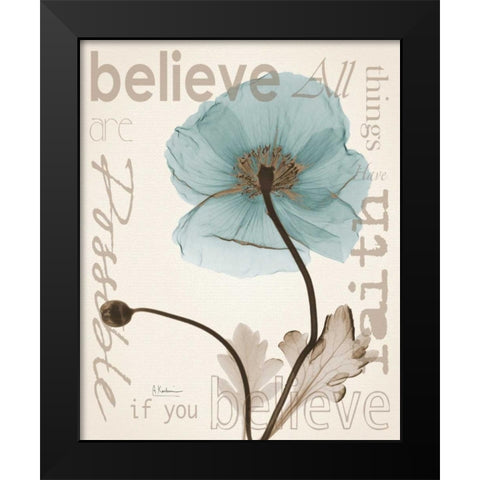 Believe Poppy Black Modern Wood Framed Art Print by Koetsier, Albert