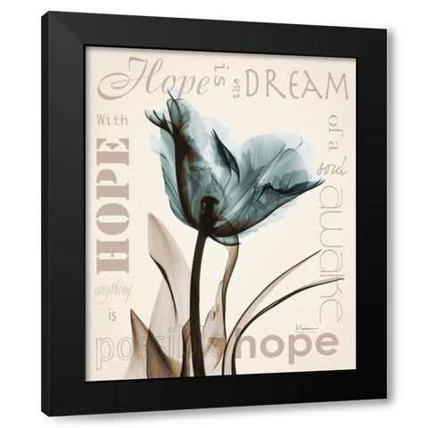 Hope Tulip Black Modern Wood Framed Art Print with Double Matting by Koetsier, Albert