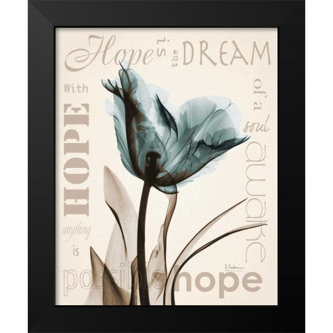 Hope Tulip Black Modern Wood Framed Art Print by Koetsier, Albert