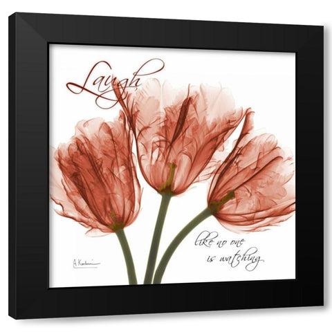 Royal Red Tulip - Laugh Black Modern Wood Framed Art Print with Double Matting by Koetsier, Albert