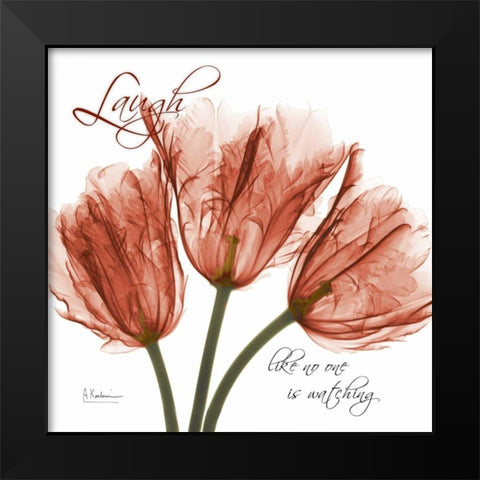 Royal Red Tulip - Laugh Black Modern Wood Framed Art Print by Koetsier, Albert