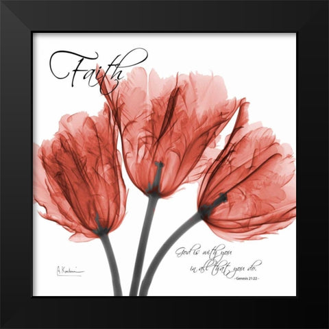 Royal Red Tulip -Faith Black Modern Wood Framed Art Print by Koetsier, Albert