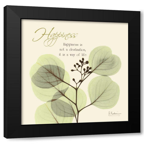 Happiness Eucalyptus L294 Black Modern Wood Framed Art Print with Double Matting by Koetsier, Albert