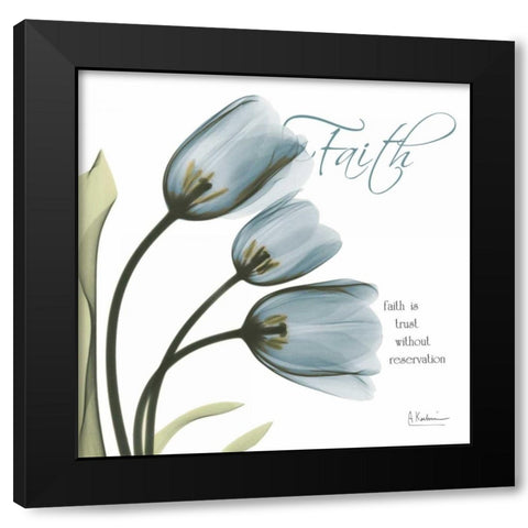 Tulips Faith Black Modern Wood Framed Art Print with Double Matting by Koetsier, Albert