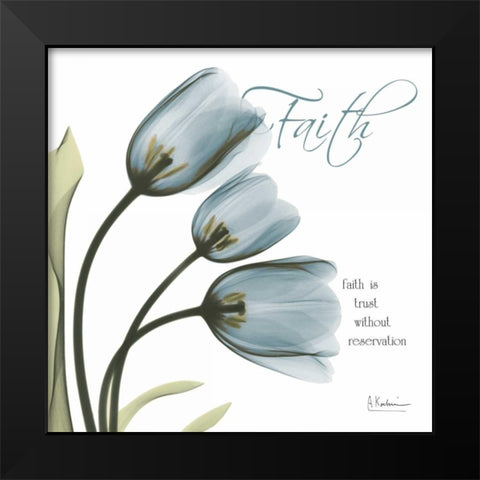 Tulips Faith Black Modern Wood Framed Art Print by Koetsier, Albert