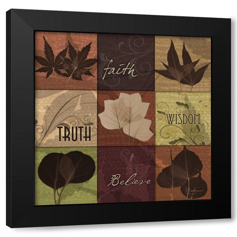 Autumn Squares 2 Black Modern Wood Framed Art Print with Double Matting by Koetsier, Albert