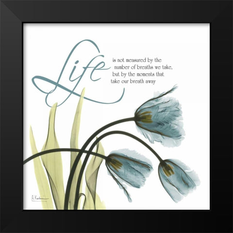 Swaying Tulips  Blue - Life Black Modern Wood Framed Art Print by Koetsier, Albert