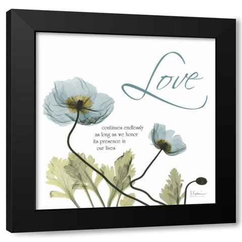 Swaying Poppies  Blue - Life Black Modern Wood Framed Art Print with Double Matting by Koetsier, Albert