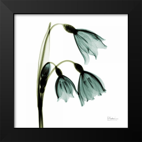 Three Tulips in Green Black Modern Wood Framed Art Print by Koetsier, Albert