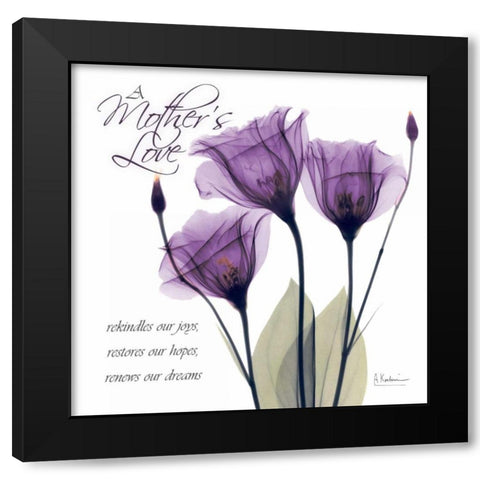 Mothers - Purple Tulips Black Modern Wood Framed Art Print with Double Matting by Koetsier, Albert