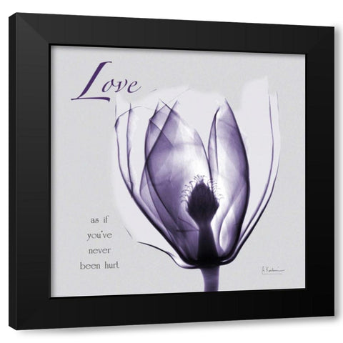 Plum Magnolia Love Black Modern Wood Framed Art Print with Double Matting by Koetsier, Albert