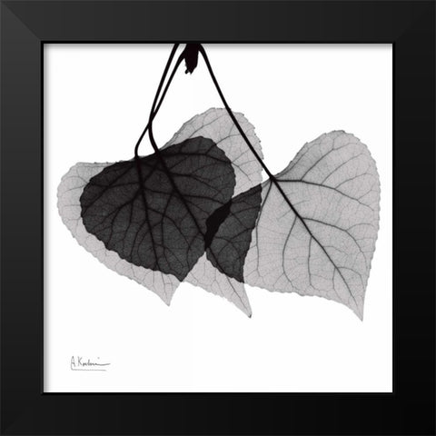 Three Leaves Three Black Modern Wood Framed Art Print by Koetsier, Albert