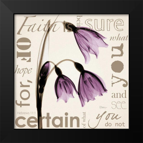 Faith - Violet Tulips Black Modern Wood Framed Art Print by Koetsier, Albert