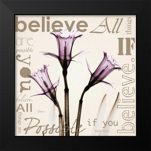 Believe - Violet Daffodils Black Modern Wood Framed Art Print by Koetsier, Albert