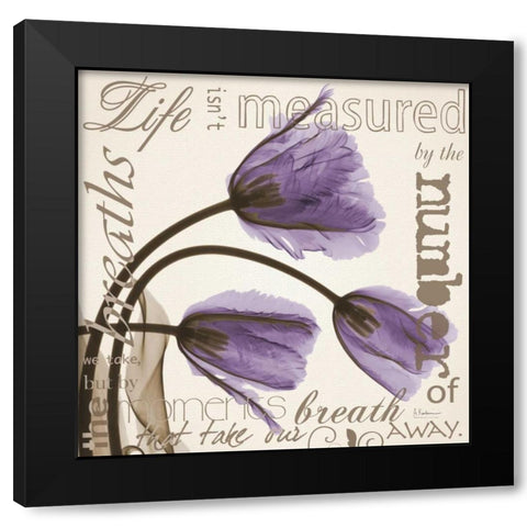 life Tulips Black Modern Wood Framed Art Print with Double Matting by Koetsier, Albert