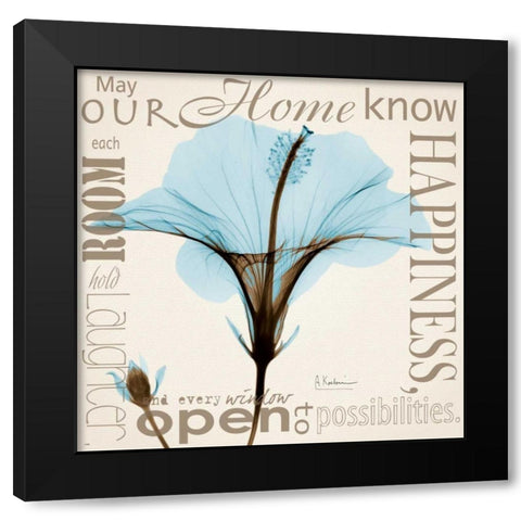 Hibiscus Home Black Modern Wood Framed Art Print with Double Matting by Koetsier, Albert