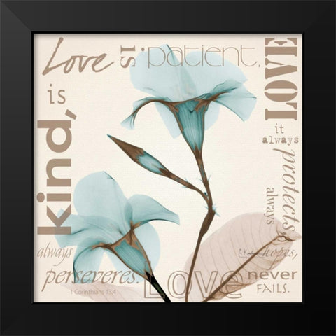 Love - Blue Beauties Black Modern Wood Framed Art Print by Koetsier, Albert