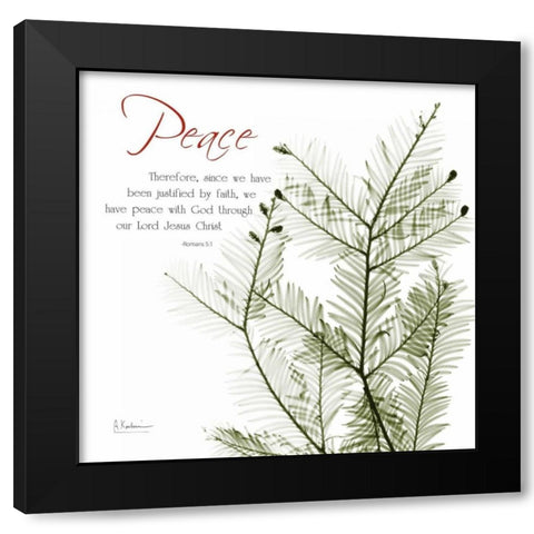 XmasEvergreen Black Modern Wood Framed Art Print with Double Matting by Koetsier, Albert