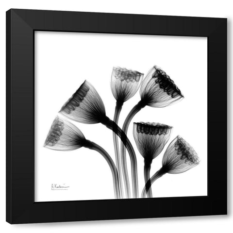 Lotus Lamps Black Modern Wood Framed Art Print by Koetsier, Albert