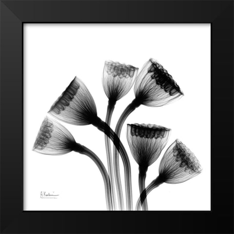 Lotus Lamps Black Modern Wood Framed Art Print by Koetsier, Albert