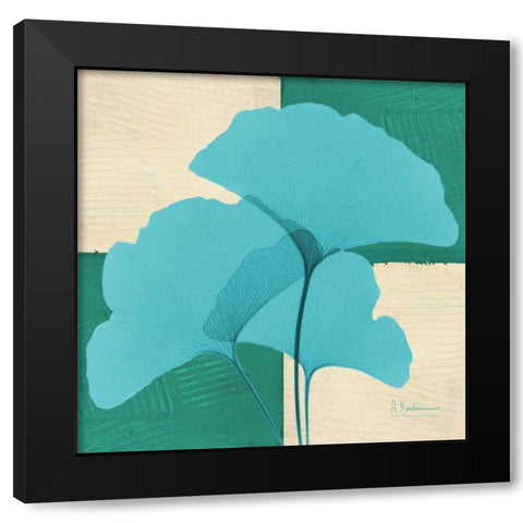 Gingko E97 Black Modern Wood Framed Art Print with Double Matting by Koetsier, Albert