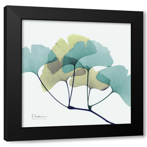 Gingko L140 Black Modern Wood Framed Art Print with Double Matting by Koetsier, Albert