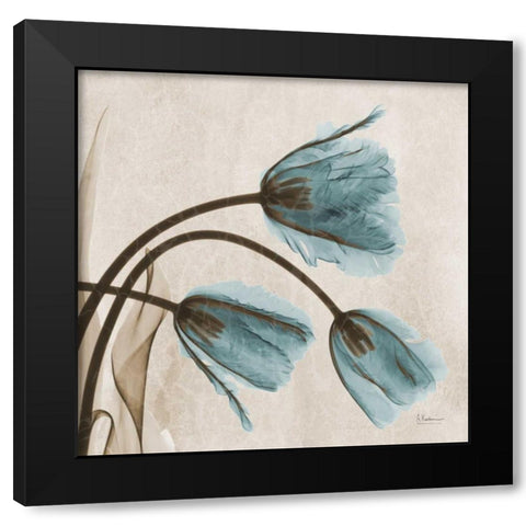 Tulips L83 Black Modern Wood Framed Art Print by Koetsier, Albert