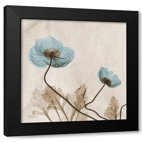 Poppies L167 Black Modern Wood Framed Art Print by Koetsier, Albert