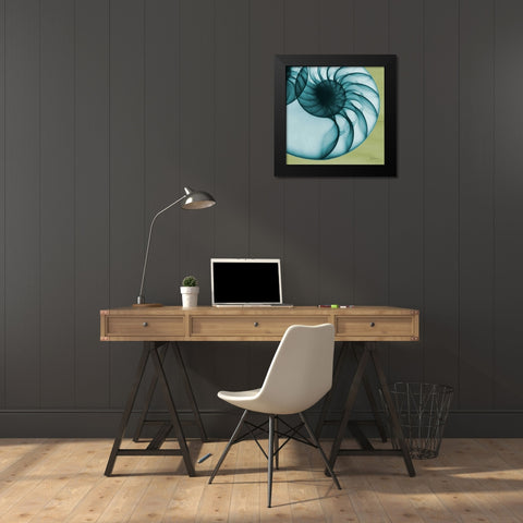 Neon Nautilus Black Modern Wood Framed Art Print by Koetsier, Albert