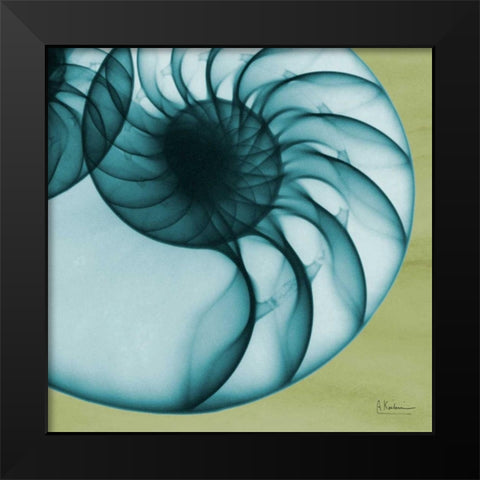 Neon Nautilus Black Modern Wood Framed Art Print by Koetsier, Albert