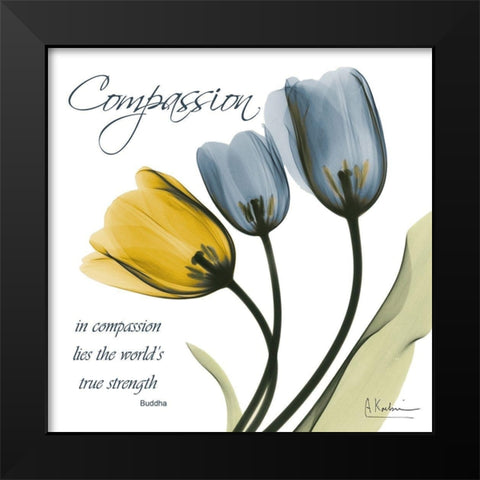 Tulips Compassion Black Modern Wood Framed Art Print by Koetsier, Albert