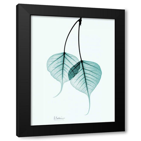 Bodhi Tree Teal Black Modern Wood Framed Art Print with Double Matting by Koetsier, Albert