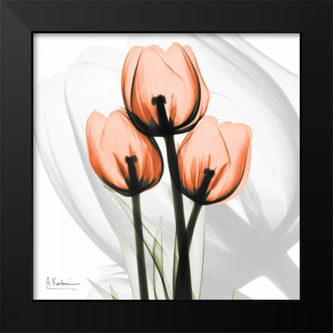 Orange tulips Black Modern Wood Framed Art Print by Koetsier, Albert