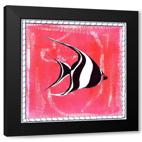 Beach Front Angel Black Modern Wood Framed Art Print by Ormsby, Anne