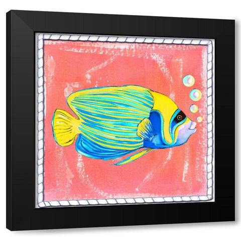 Beach Front Fish Black Modern Wood Framed Art Print by Ormsby, Anne