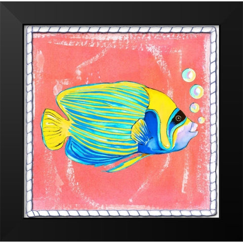 Beach Front Fish Black Modern Wood Framed Art Print by Ormsby, Anne