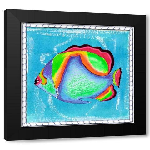 Beach Front Butterfly Fish Black Modern Wood Framed Art Print with Double Matting by Ormsby, Anne