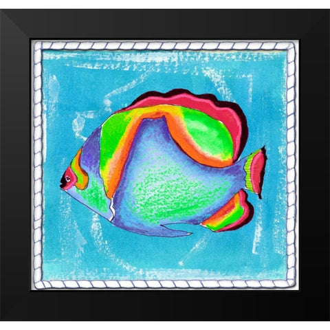 Beach Front Butterfly Fish Black Modern Wood Framed Art Print by Ormsby, Anne